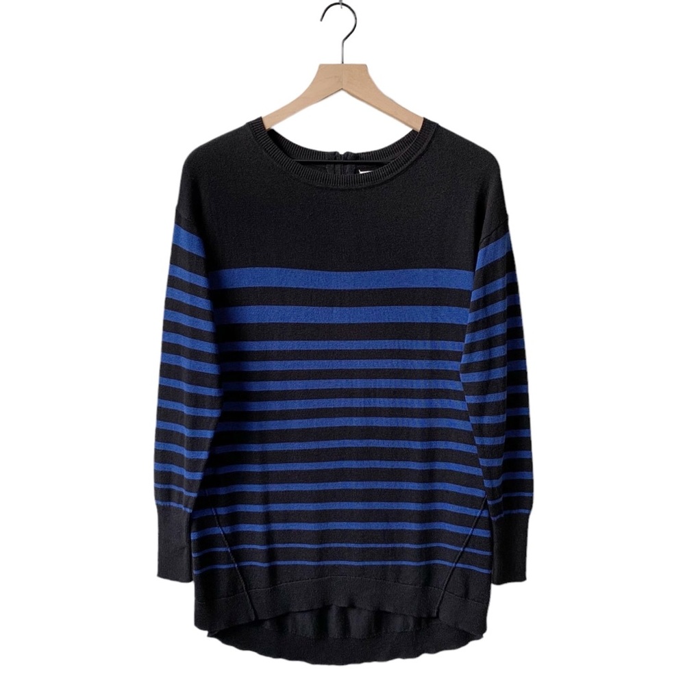 Caslon by Nordstrom Striped High/Low Sweater (Coastal Nautical Preppy Sailing)
